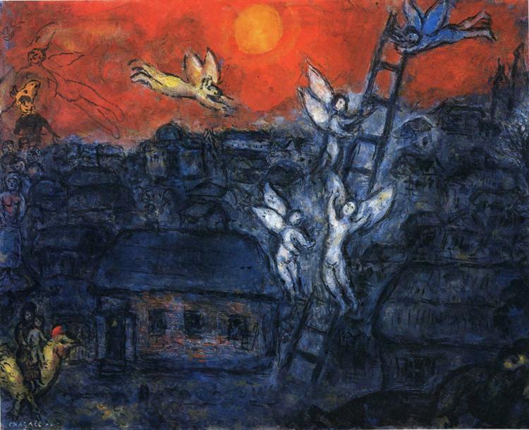 Jacob’s Ladder contemporain Marc Chagall Peintures à l'huile